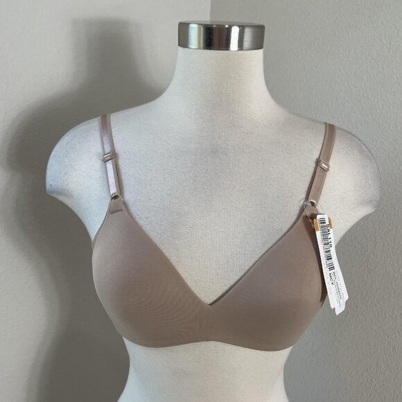 Warner's Bra Womens 34A Beige No Side Effects Wireless Seamless T-Shirt 01056 - Picture 1 of 9